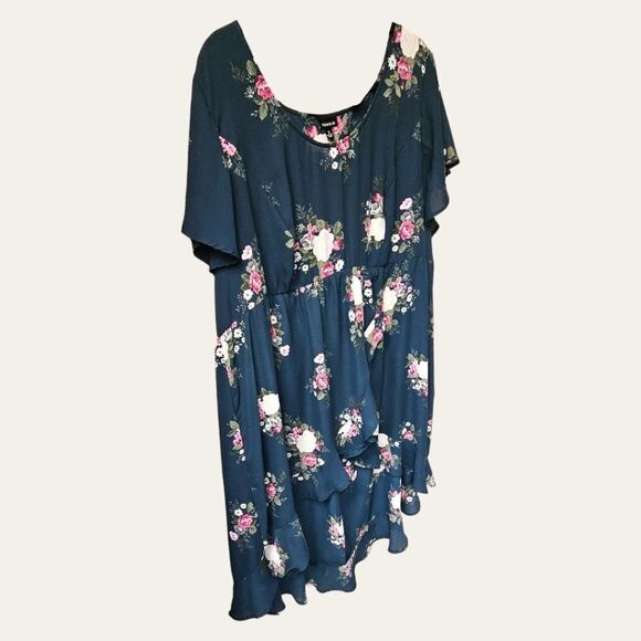 TORRID LEXI-Navy Floral Georgette Babydoll Tunic SIZE 3X - Picture 5 of 16